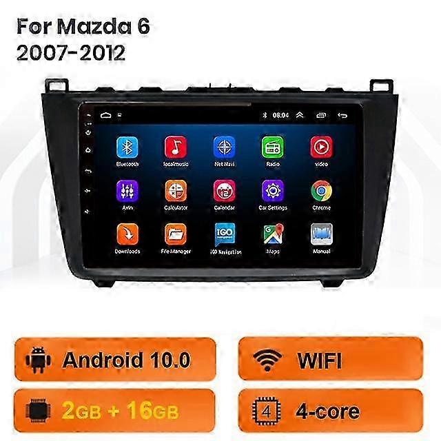 Car Multimedia Video Player Navigation GPS Android 10.1 with 4G+64G for Compatible with Mazda 6 2 GH Models from 2007 to 2012, Not 2 Din DVD