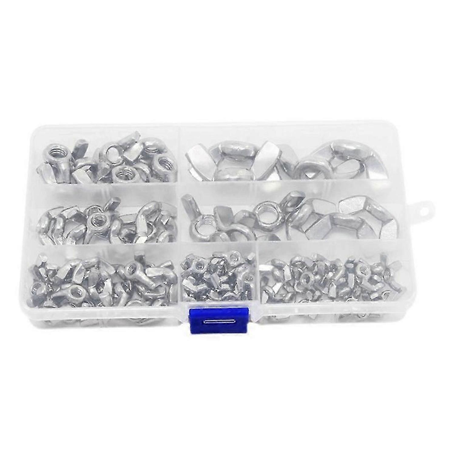 100 PCS Flügelmuttern Sortiment Kit Edelstahl Schmetterling Schraubkappe Handmutter Locking Flügelmuttern Faste