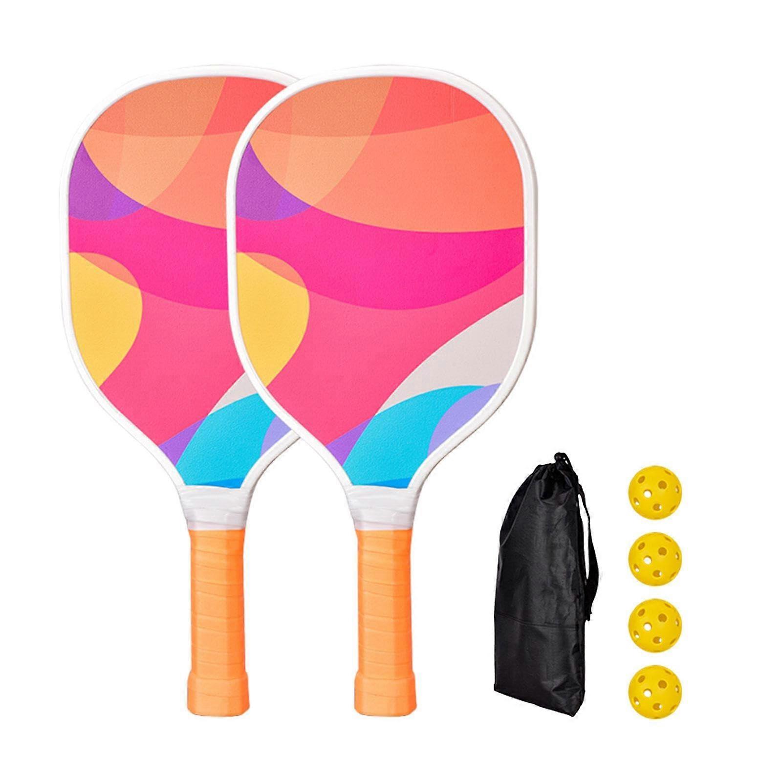 Pickleball Rackets Set for Adults, Includes 4 Pickleballs, Lightweight Rackets for Men, Women, Kids, Indoor Outdoor Use Style F