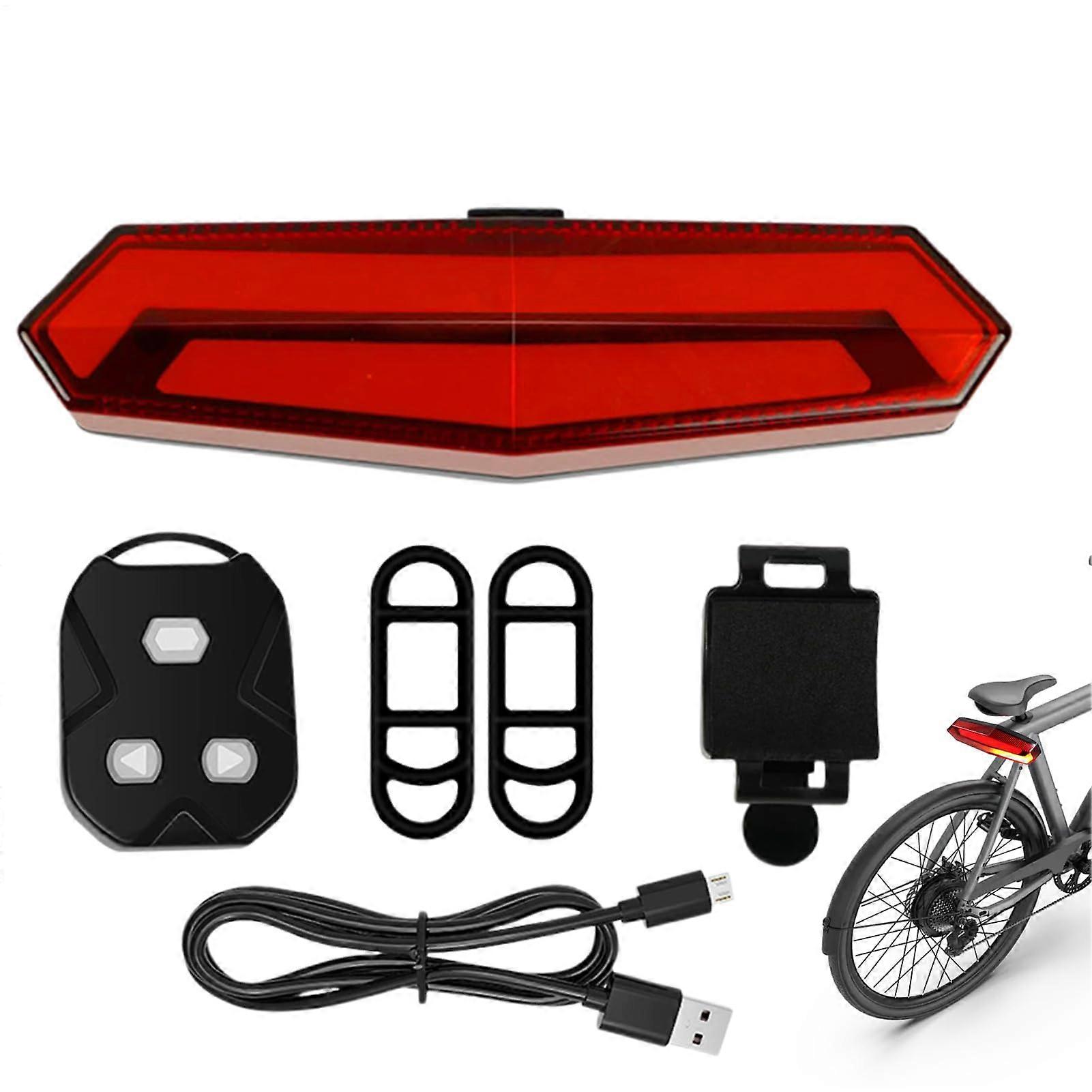 Cycling Light with Wireless Remote Control, Rechargeable Ultra Bright Taillight, Smart Rear Warning Light with Turn Signal