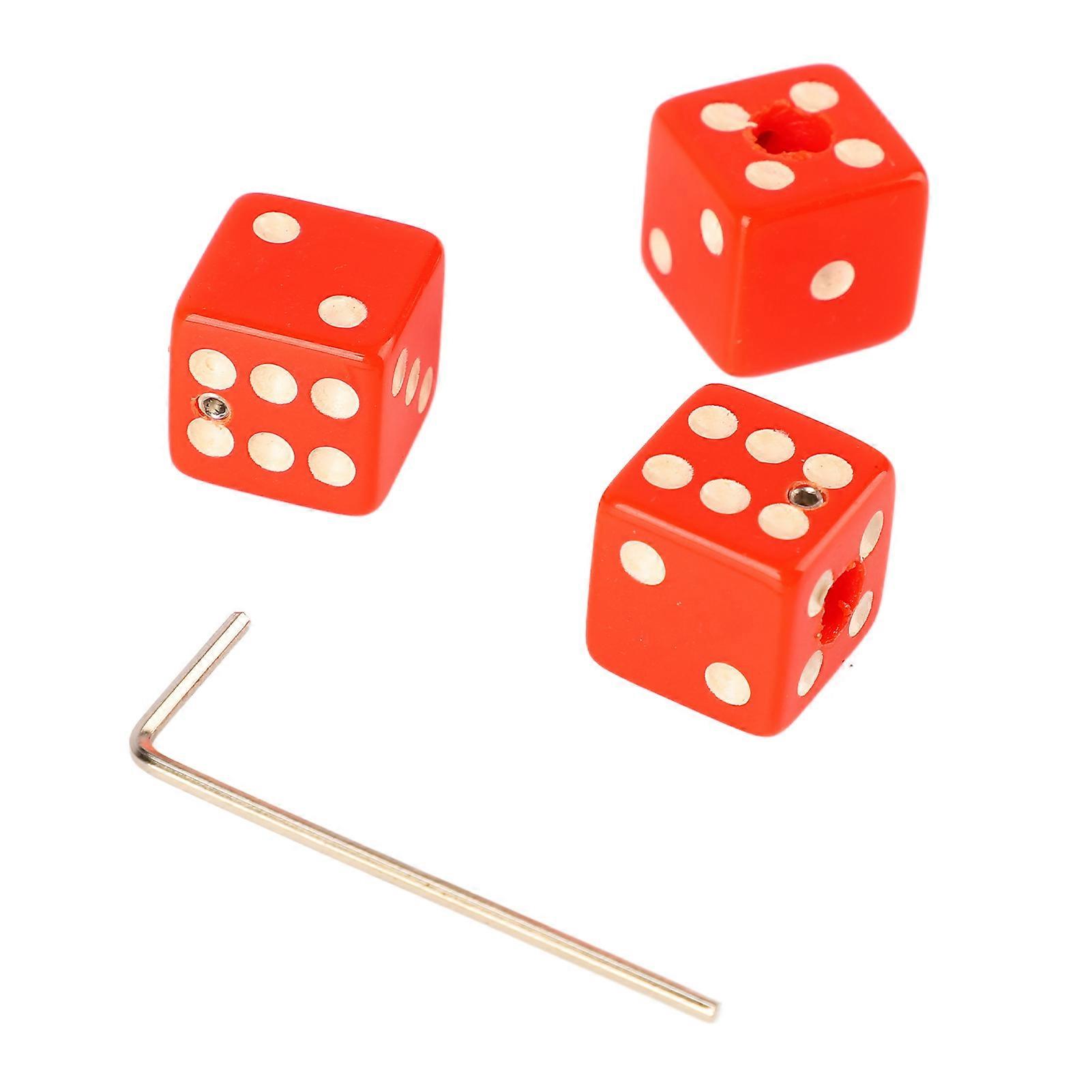 3PCS Guitar Volume Control Knobs Dice Shape Speed Control Knobs with Wrench Plastic Musical Parts Red 