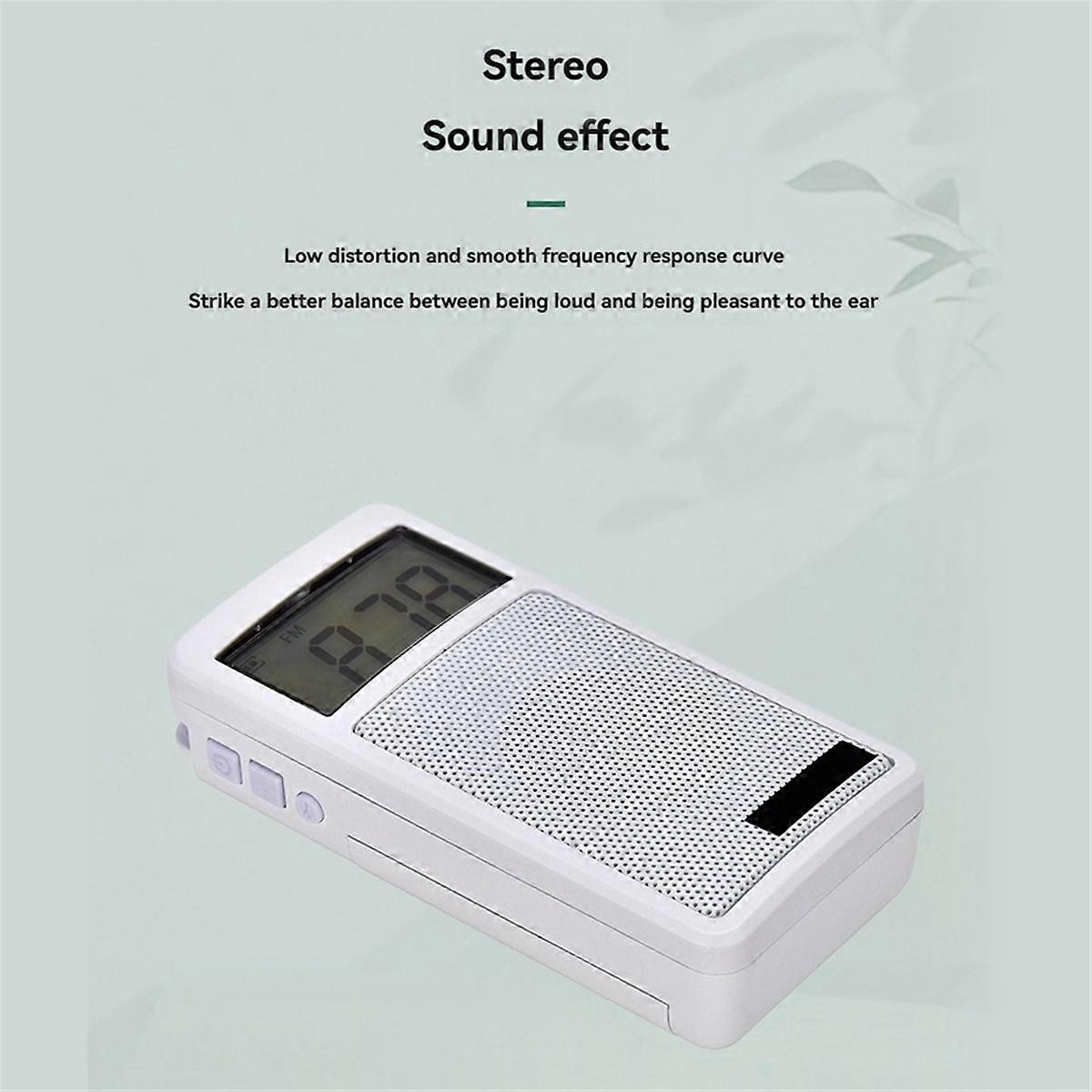 Mini FM/AM Radio with LCD Display Full Range Speaker Support Clock Sleep Timer Portable Pocket Radio