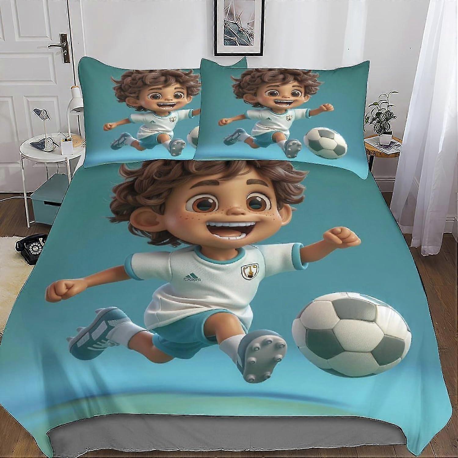 Comforter Cover Set for a Popular Football Player with Hidden Zipper Closure - Luxurious Microfiber Sports Bedding, 3-Piece Set with Strikin