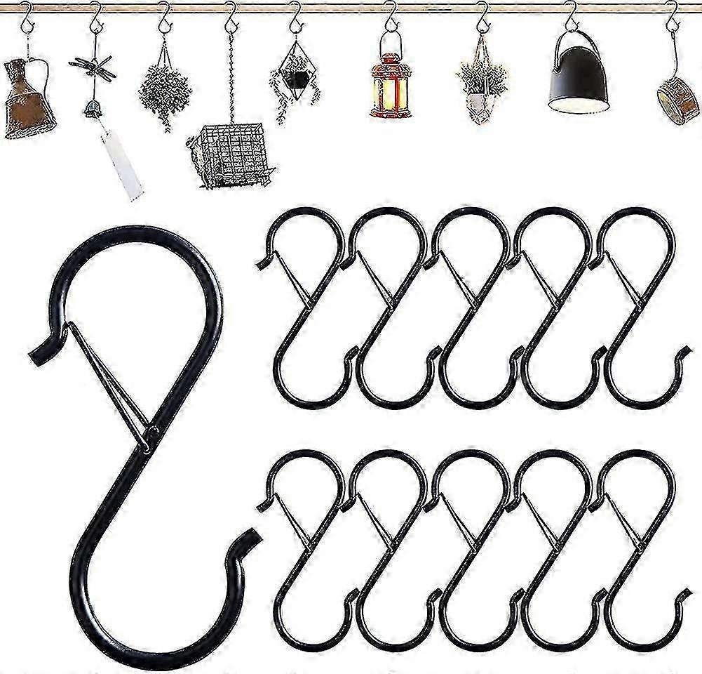 10 Pack Heavy Duty Metal S Hooks for Hanging with Safety