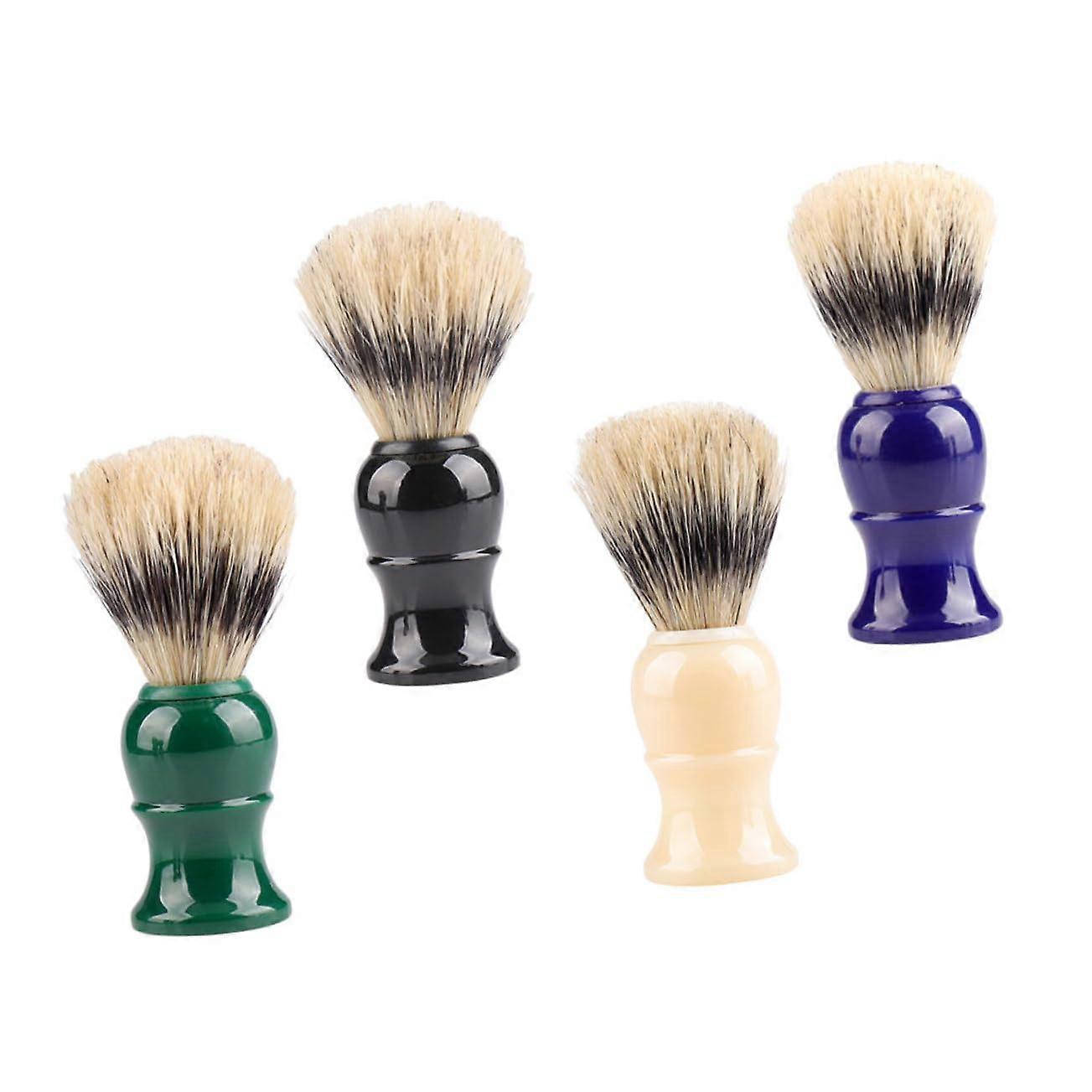 4piece shaving brush set for men's grooming with plastic handle