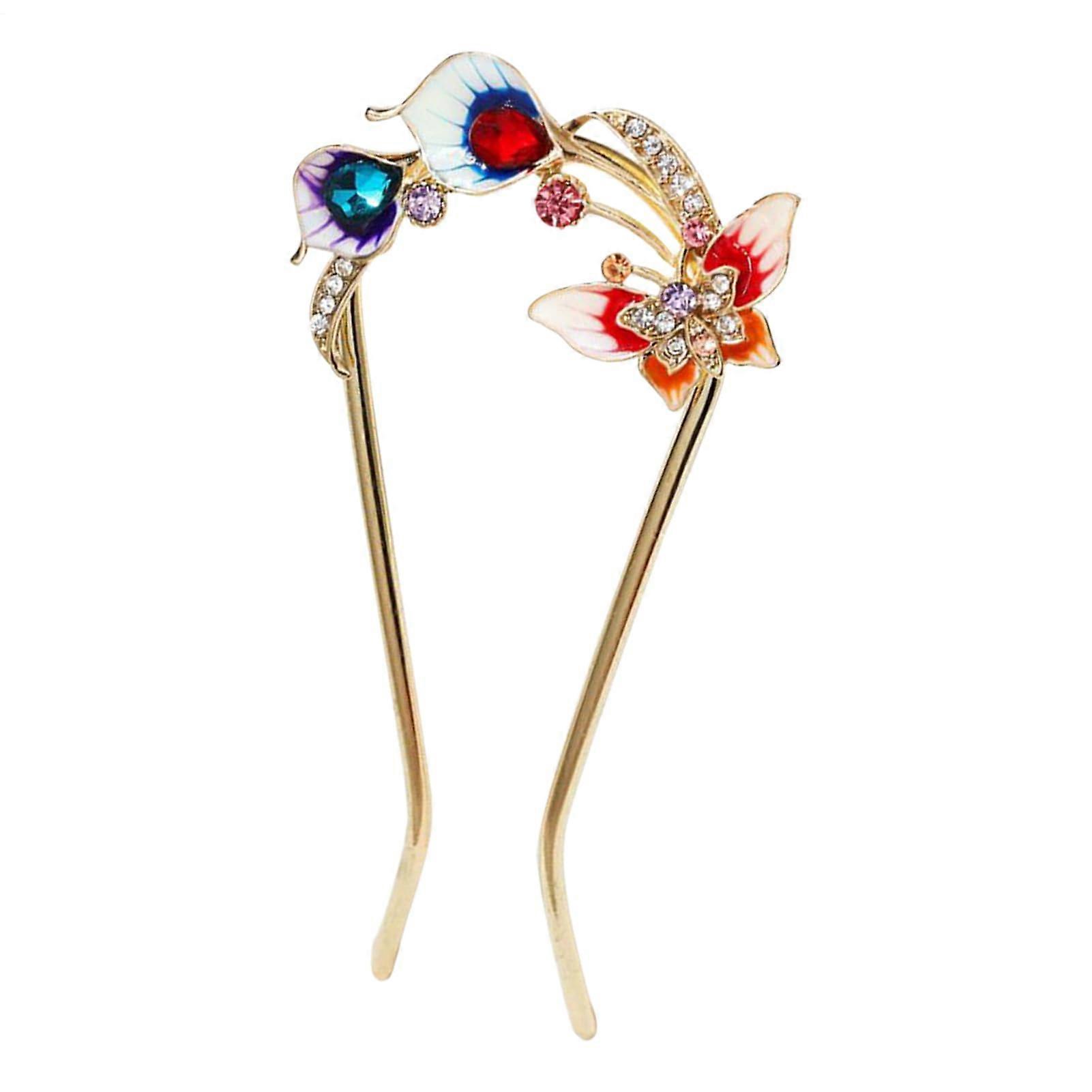 Flying Animal Hair Forks, Bridal Wedding Hair Pins, Painted U Shape Headdress