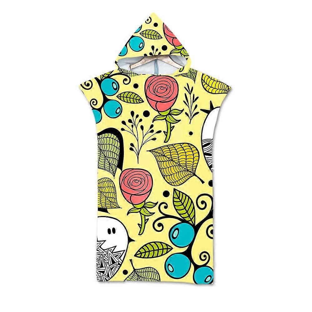 Hooded Beach Towel for Adults, Unisex Tropical Style, One Size Fits All, Bath and Travel Essential, Surfing and Swimming Rain Cover