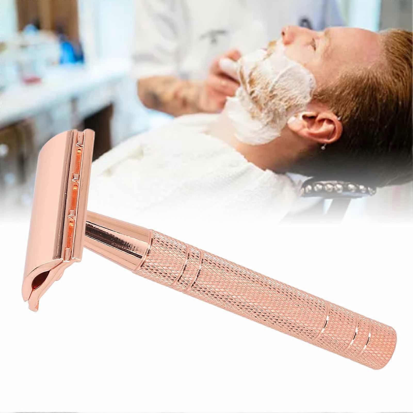 Safety Beard Clipper Handle Double Edge Rose Gold Alloy