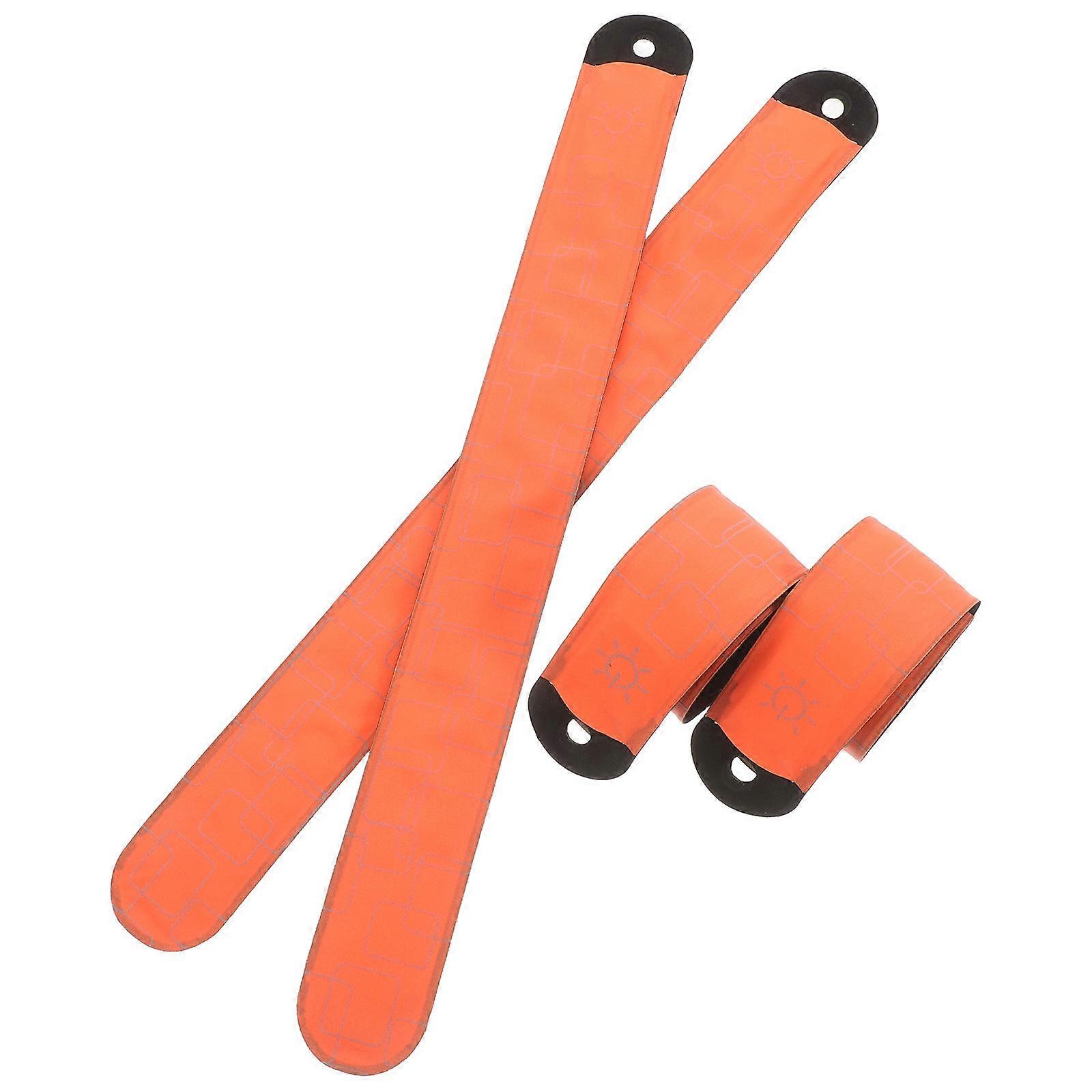 Wearable Led For Pets Adjustable Leg Wraps Horse Ankle Bands Orange 4Pcs For Equestrian Activities