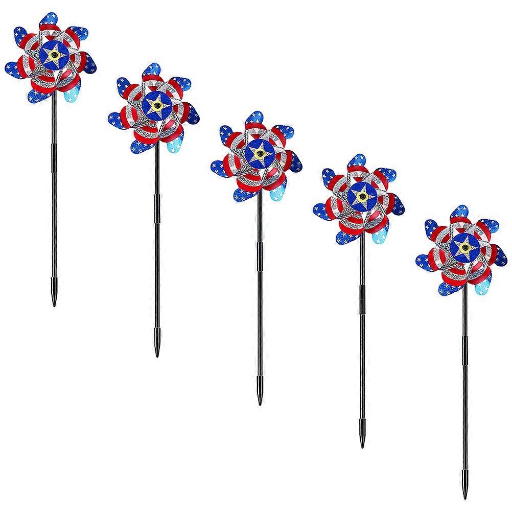 Patriotic Outdoor Windmill Bird Reflective Pinwheel 55x18cm 5Pcs Assorted Color Garden Decor