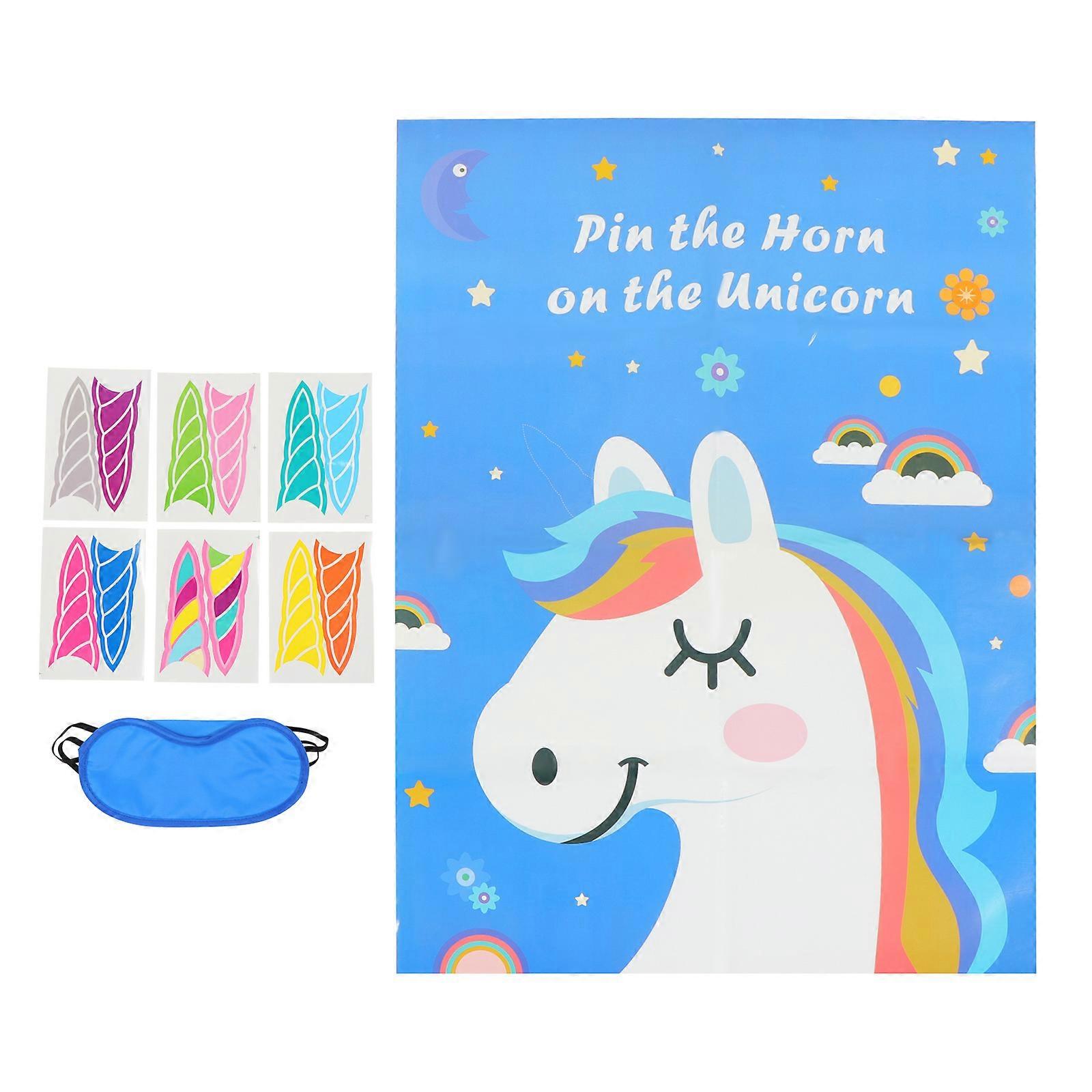Unicorn Party Game Set For Kids Birthday Parties Hand-Eye Coordination 72X52CM 1 Set
