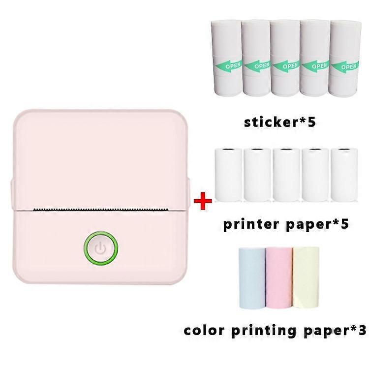 X6 200DPI Student Homework Printer Pink 5 Printer Papers+5 Sickers+3 Color Papers