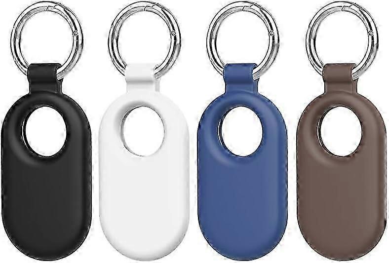 for Samsung Galaxy SmartTag2 Case, 4pcs Protective Silicone Case for Galaxy Smart Tag 2 with Key Ring for Keys, Wallet, Luggage, Pets