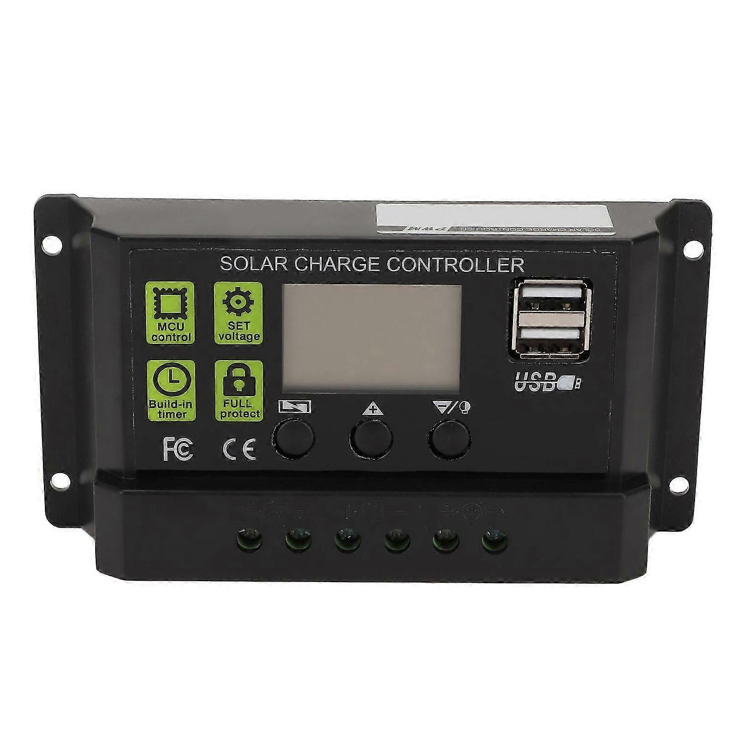 Solar Charge Controller PWM Digital Display Self Check Solar Panel Intelligent Regulator 20A