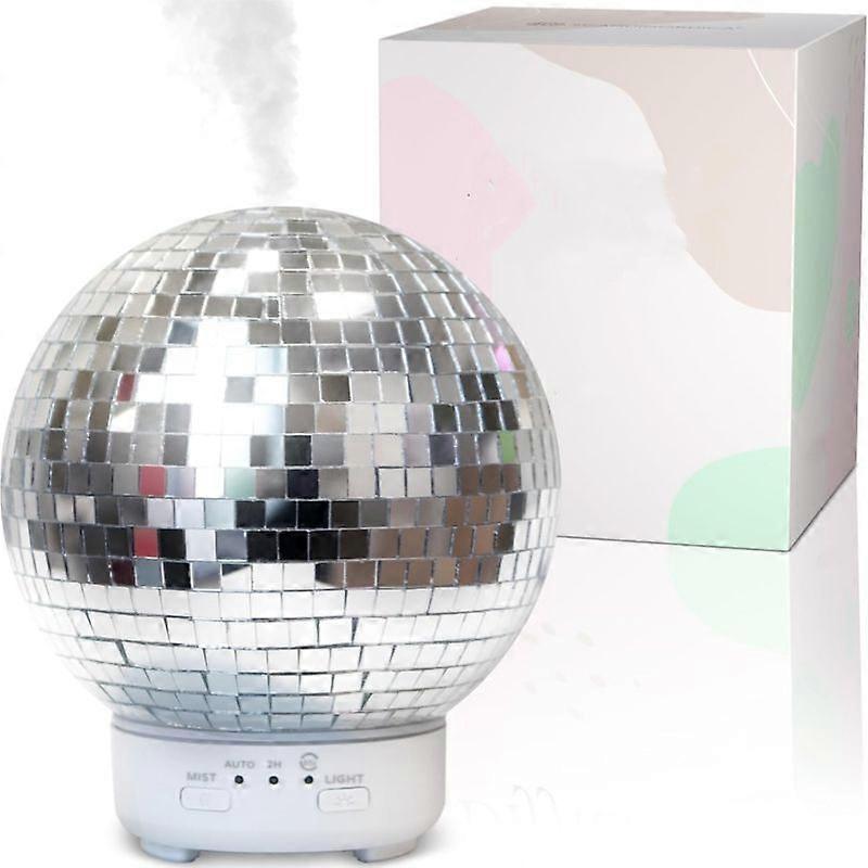 Mirror Ball Diffuser  Reflective Disco Ball Essential Oil Diffuser Spinning with 14 Color-Changing Night Lights | Misting Modes & Timer Modes | Cute D