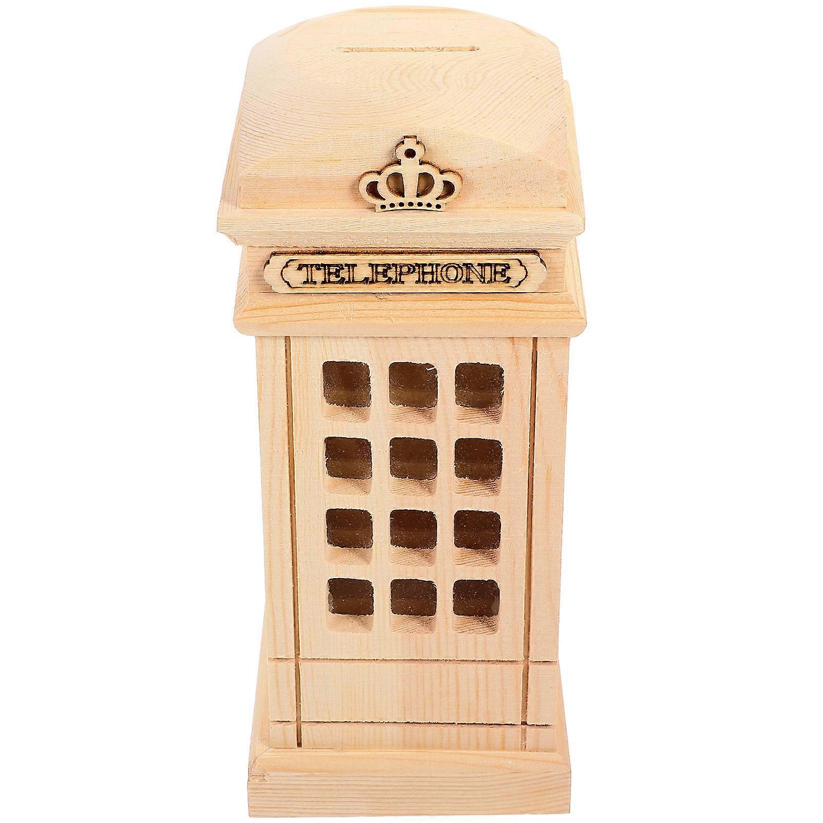 Money Save Box Savings Bank Wooden Material Tower Shape DIY Accessory 1Set