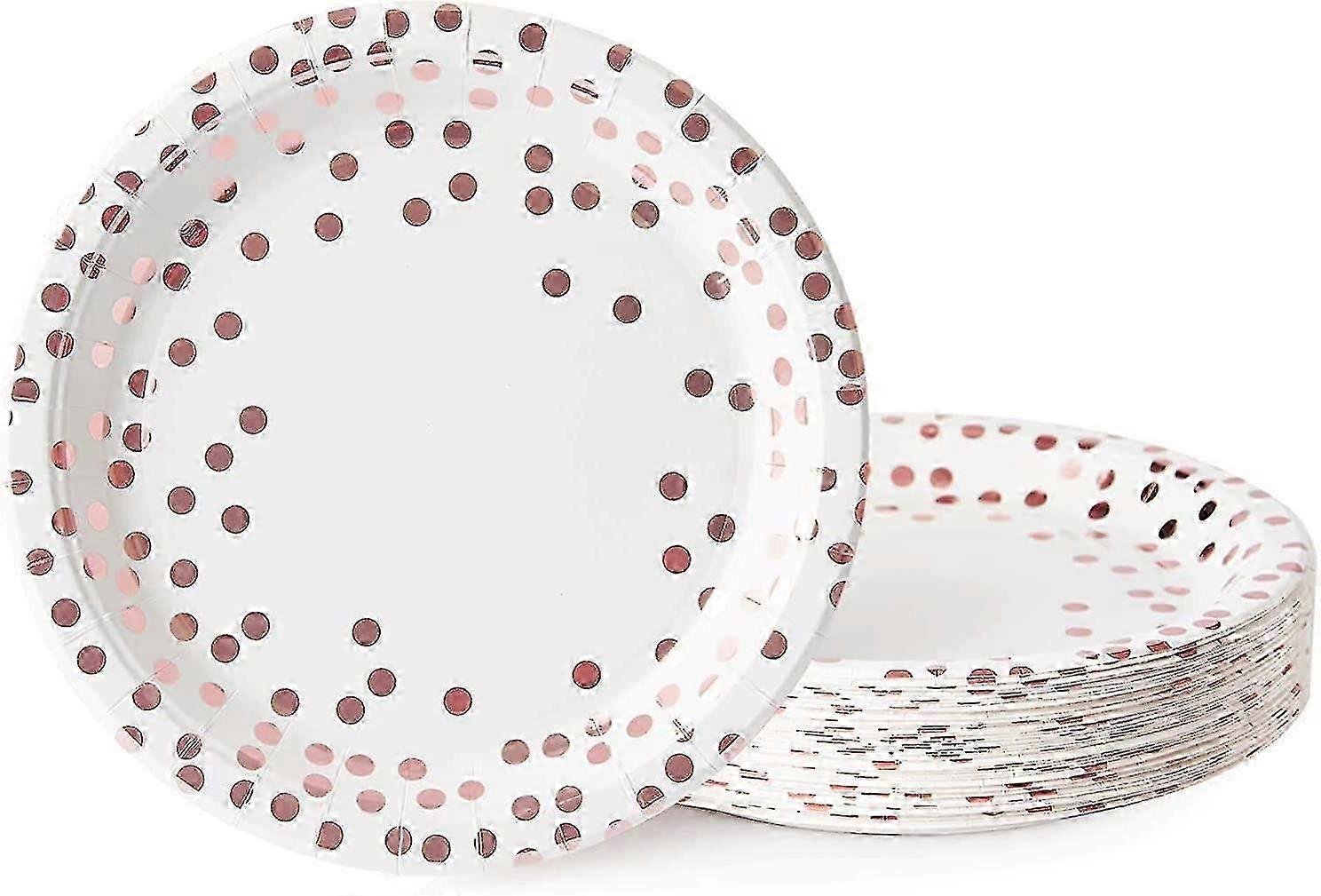 Polka Rose Gold Dot Disposable Paper Tableware