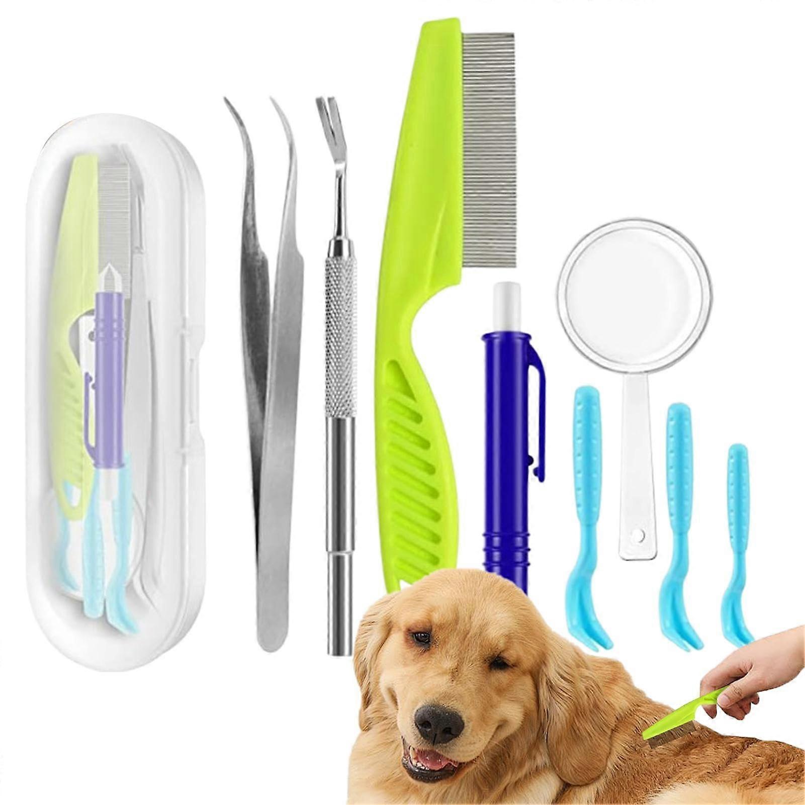 Tool for removing dog mites, dog mite remover 8piece tick removal tweezers, tool for removing dog mites, compact flea and tick remover.
