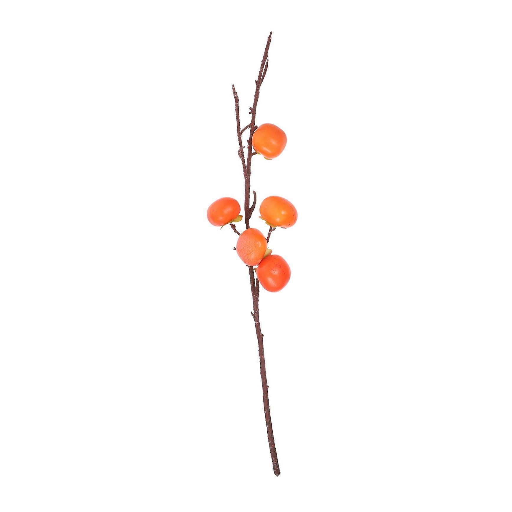 Imitation Persimmon Branch - 1-Piece, Durable Flexible Artificial Stem For Vase Decor, Stylish Home Or Restaurant Accent