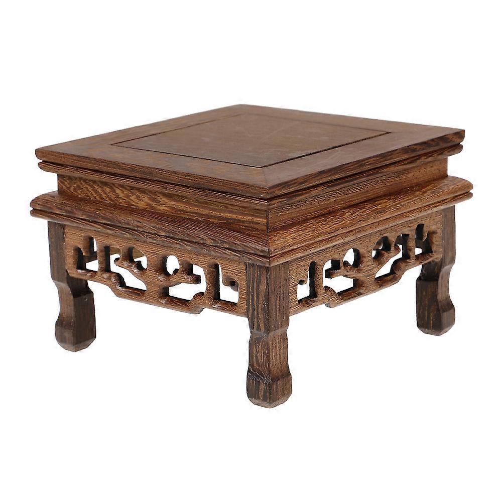 Rectangular Wood Riser Multi Color Flower Stand for Indoor Plants Living Room Use Solid Wood Material 1Pack