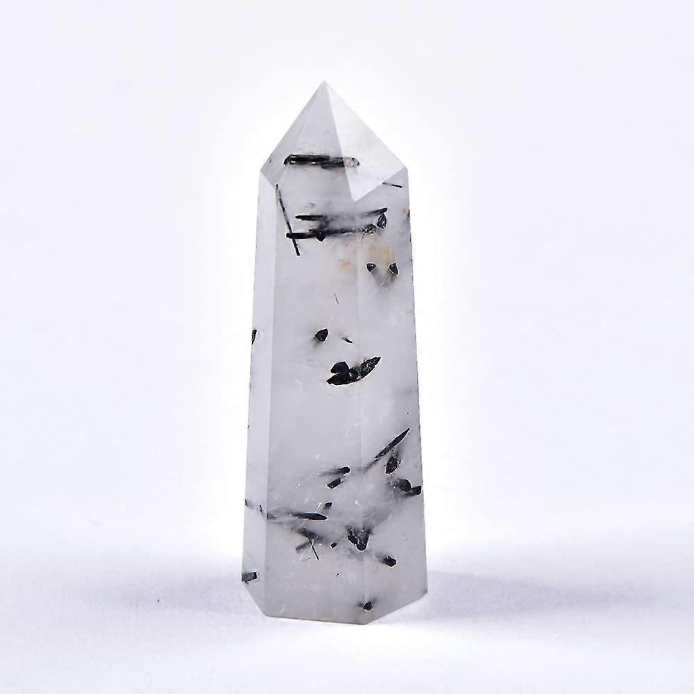 Natural crystal, black tourmaline, quartz, point stone, hexagonal prisms, 5080mm, obelisk, DIY gift