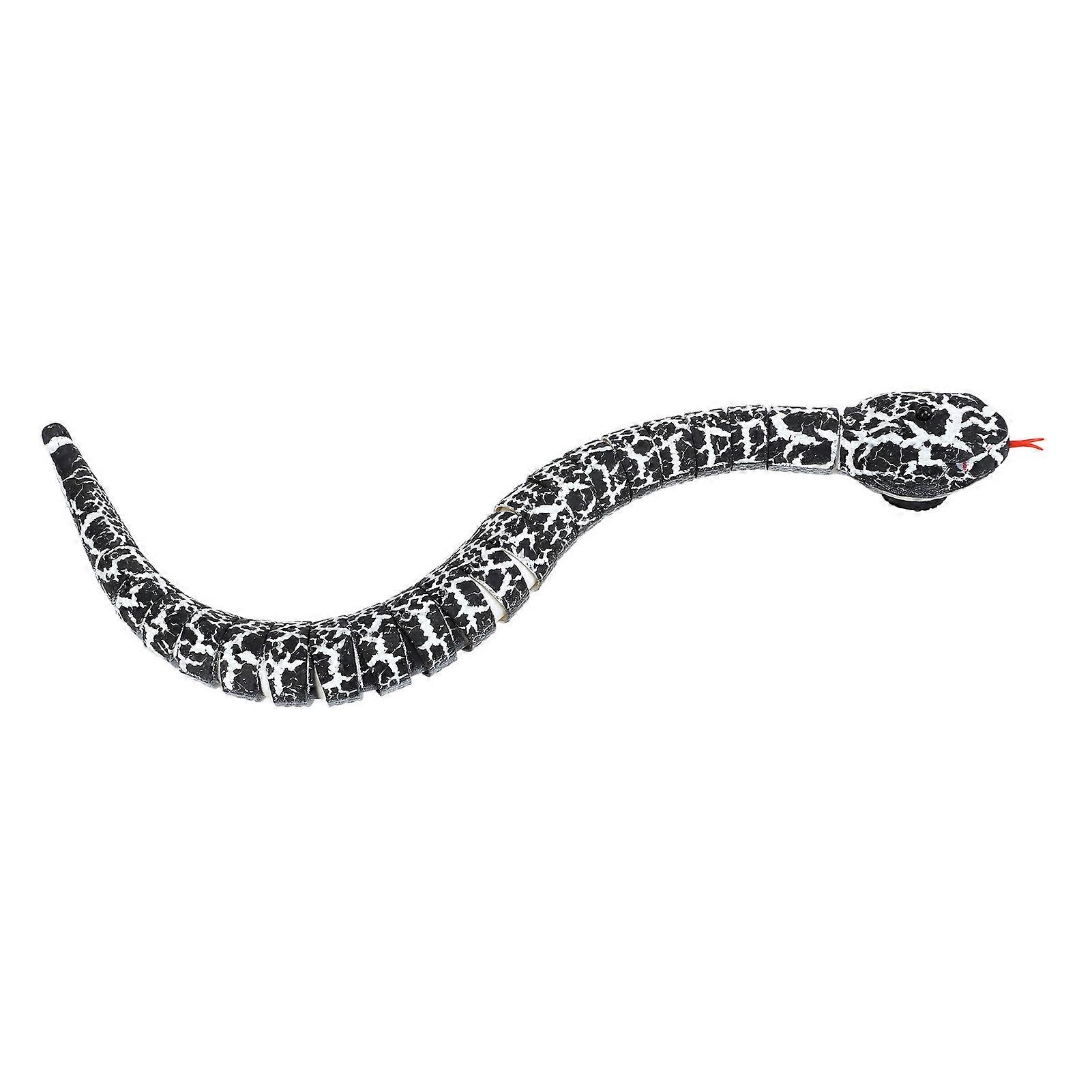 Remote Control Snake USB Charge Ultra Realistic Infrared Control with Retractable Snake Tongue RC Animal Toy for Over 8 Black and White 
