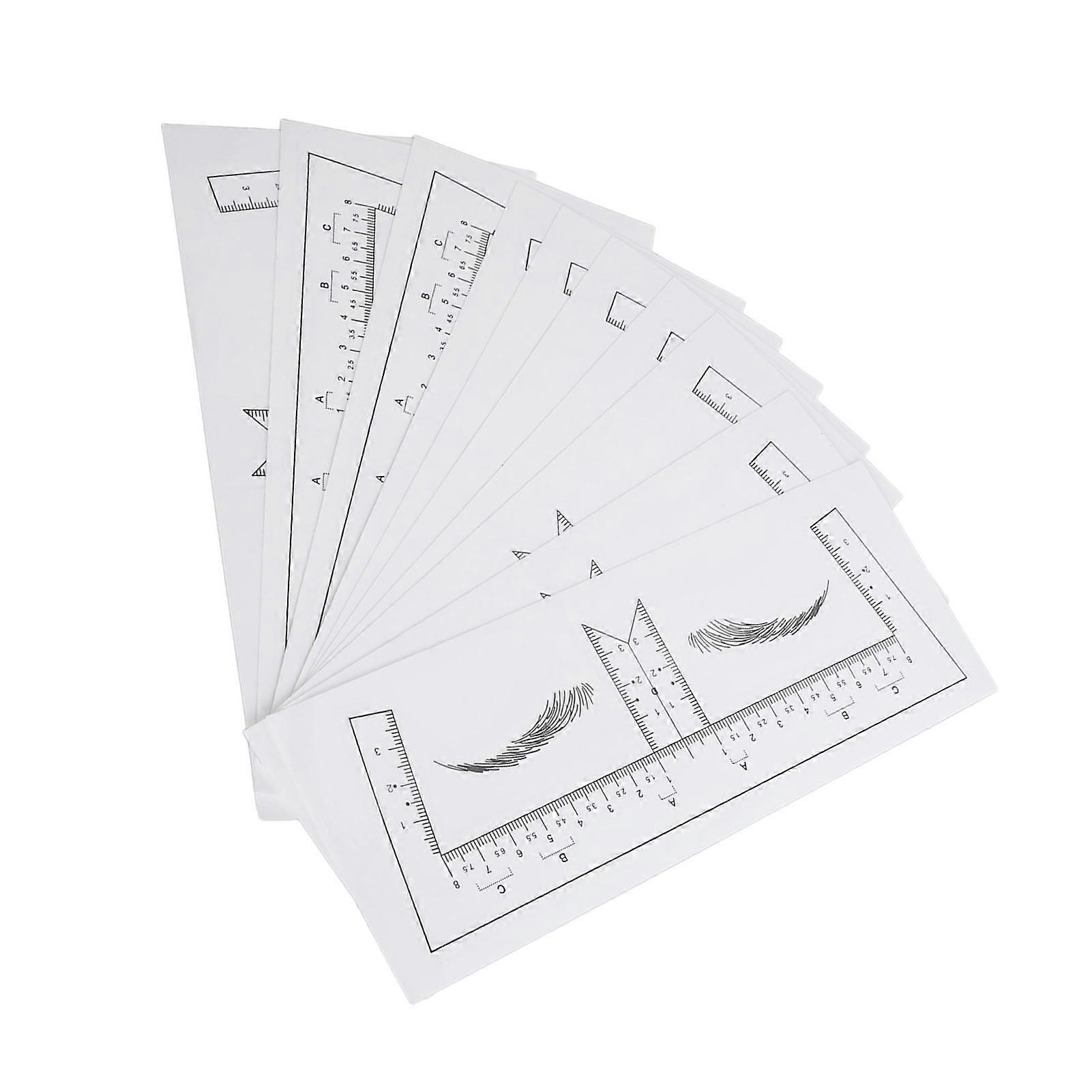 100PCS Eyebrow Ruler Stencils Clear Scale Transparent Adhesive Eyebrow Designer Tools for Makeup