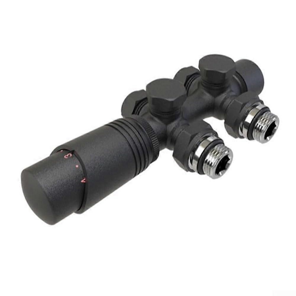 H Typ Brass Heating Accessory Valve with Standard G1/2 Thread Connection in Black Finish