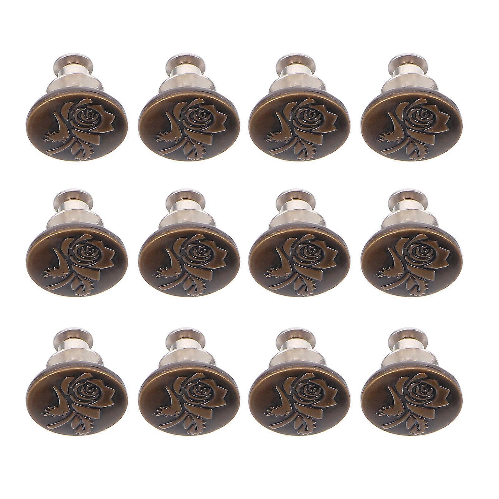12Pcs Jean Buttons Jeans Replacement Buttons Instant Buttons Alloy Pants