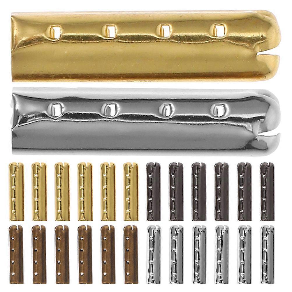 80 Pcs Metal Shoelace Tips with 4-Hole Round Head for DIY Shoes Use Assorted Color