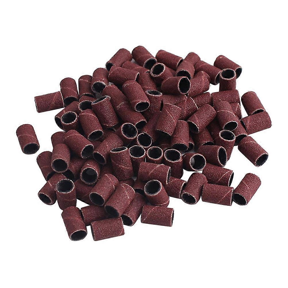 200pcs Nail Drill Sanding Bands Grinding Head Polisher Essential Manicure Tool (100pcs per Bag 120#)