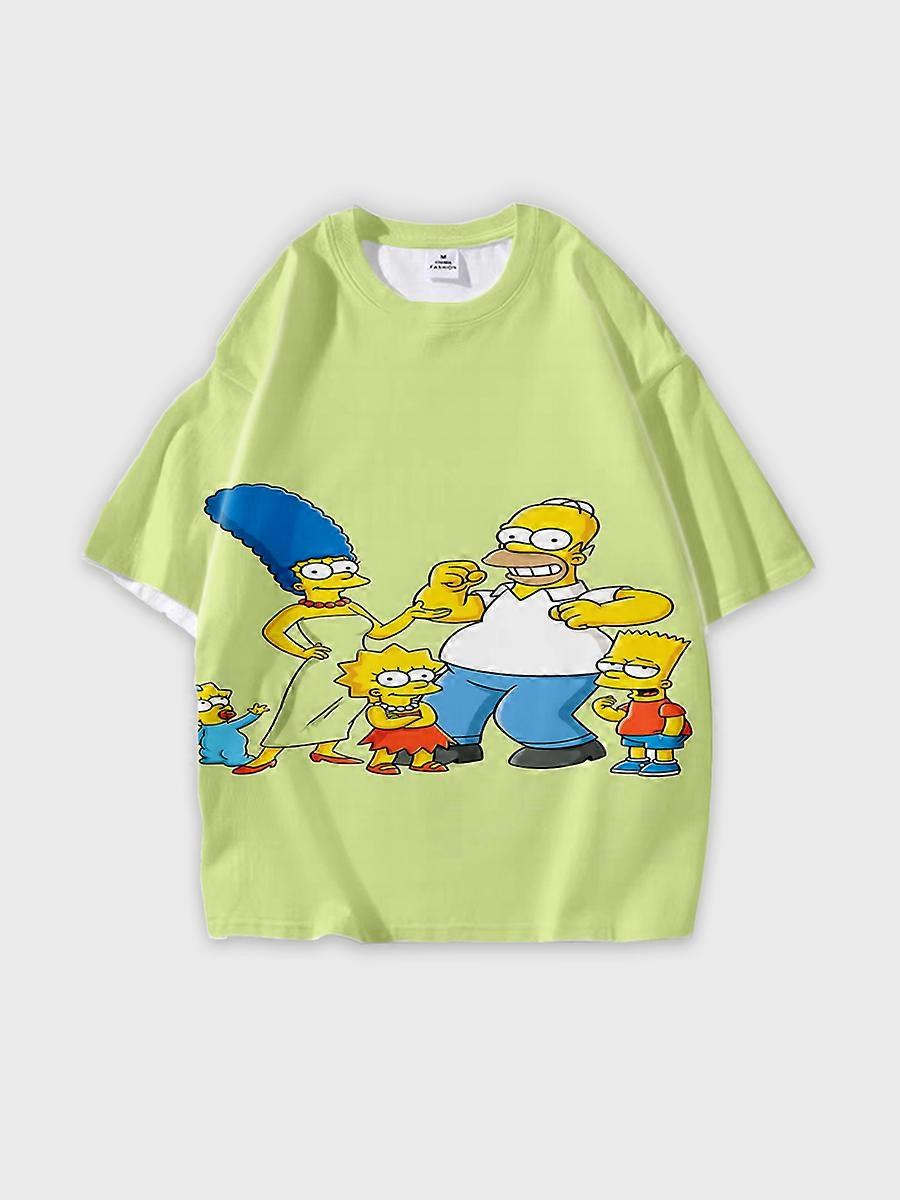 T-shirt round neck Cartoon Pattern loose short sleeve D1472