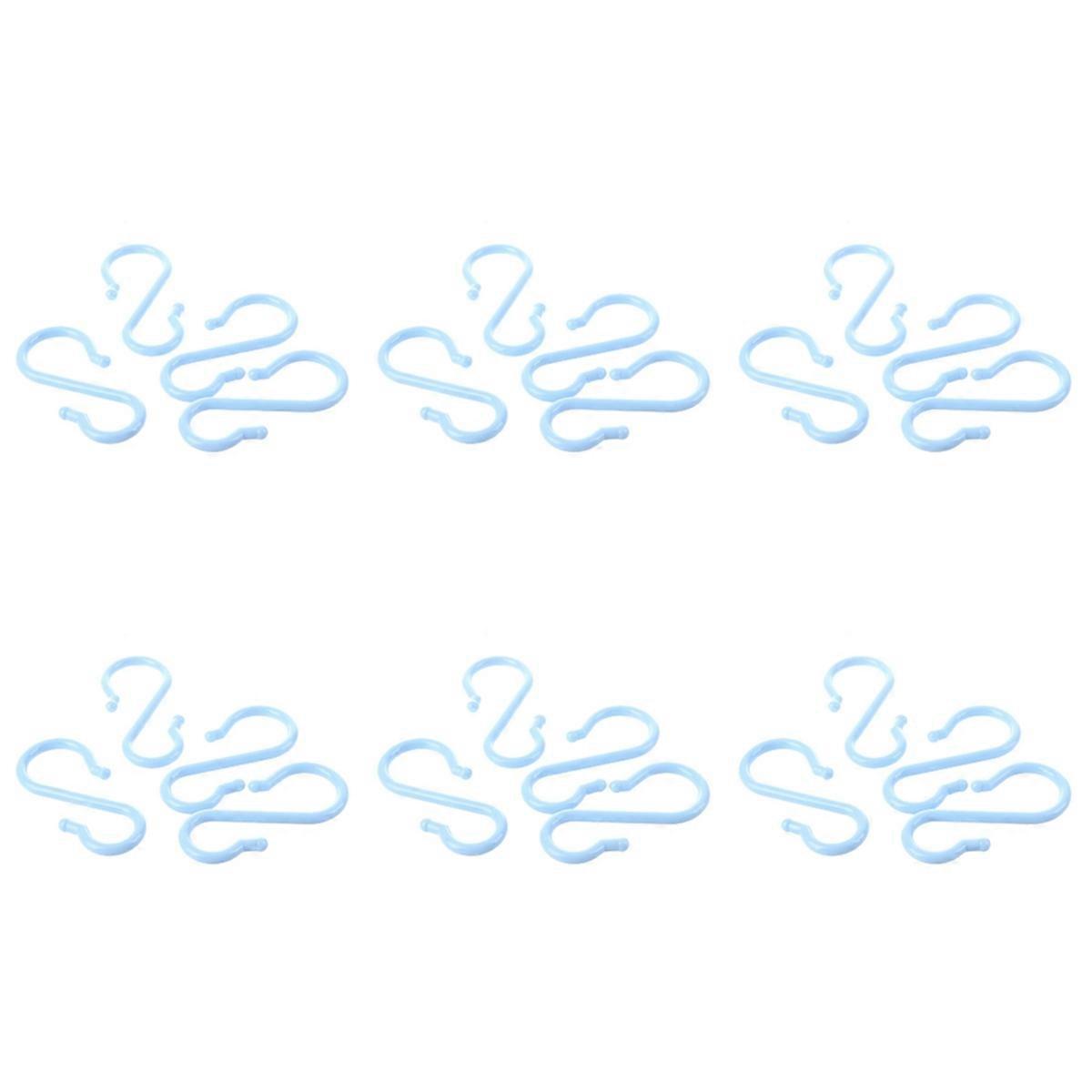 Blue Plastic Punch Cup Bowl S Shaped Hooks 24 Pcs