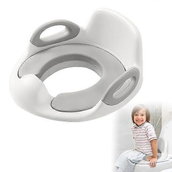 UISEBRT Child Toilet Seat with Padded Handle and WC Reducer Backrest for potty training White and Gray