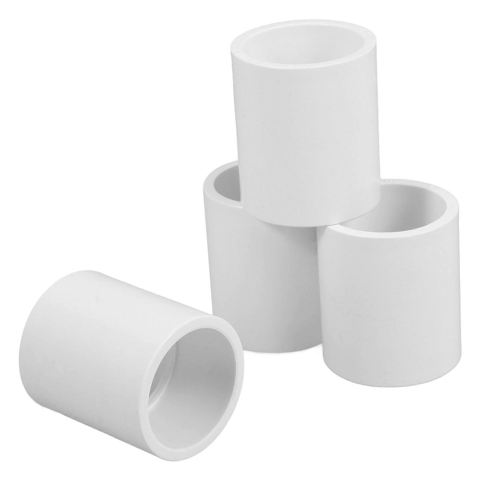 PVC Slip Socket Connectors for Industrial Use White Durable UPVC Material Connection Fits Sch40 4 Pcs