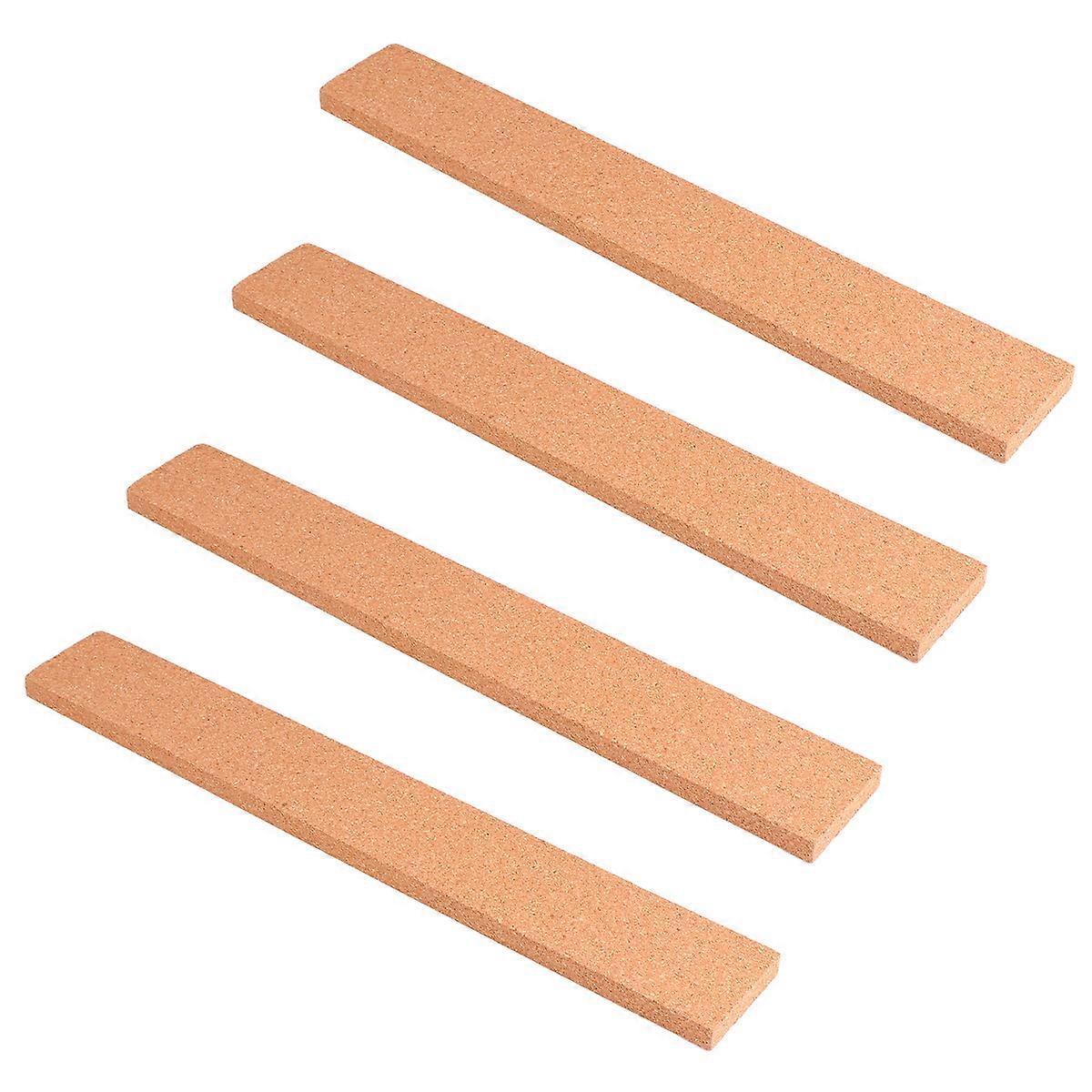 Natural Cork Bulletin Strips Frameless Cork Boards with Pushpins for Office, Home, School, Menu, Photo & Notice Walls (4pcs)