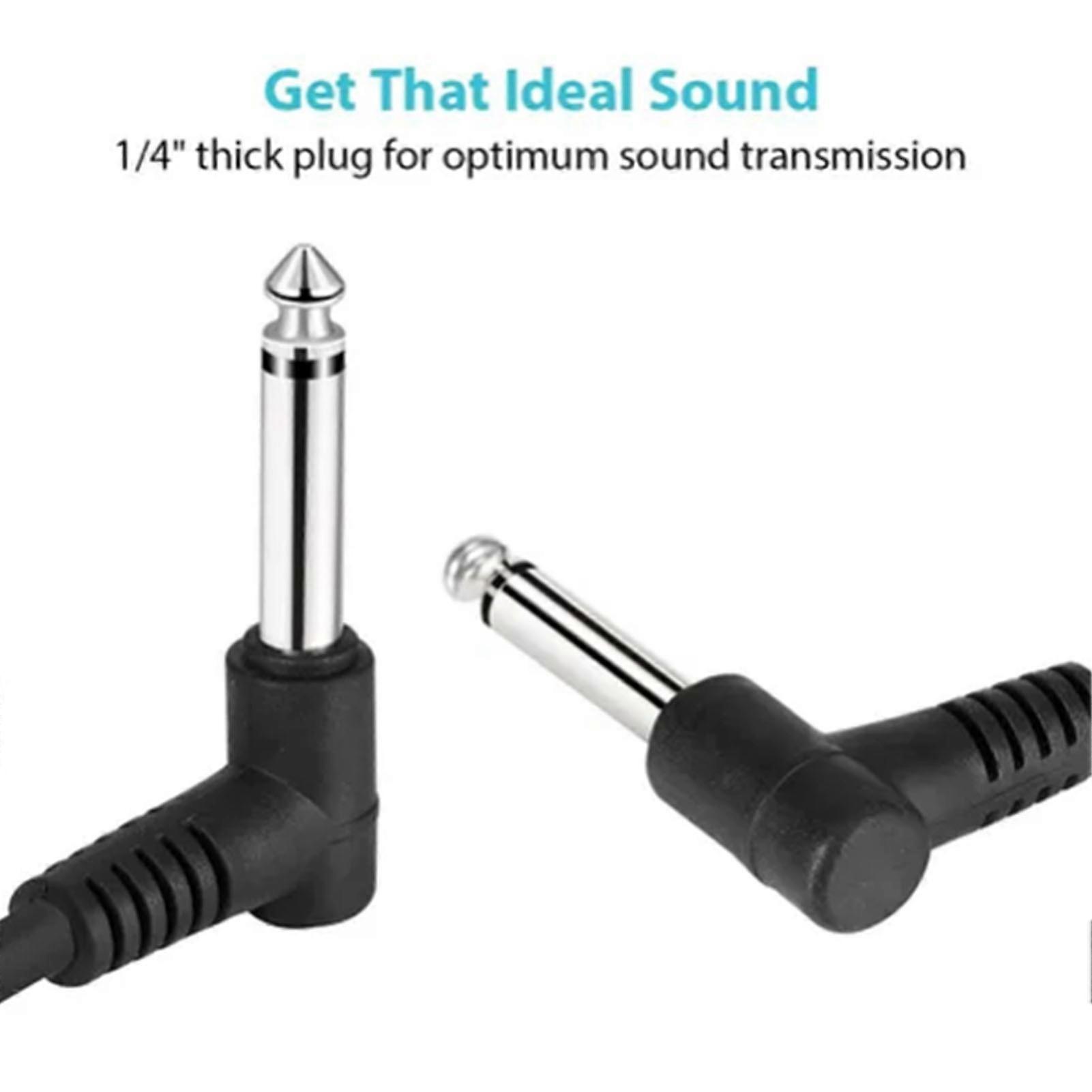 6Pcs Effect Cable Noise Suppression Copper Core Single Channel 6.35mm Guitar Pedal Cord Patch Cable 