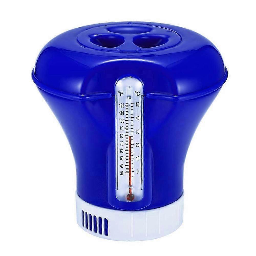 Pool Spa Floating Tablet Dispenser Floater w/Thermometer for 1 or 3 Tabs