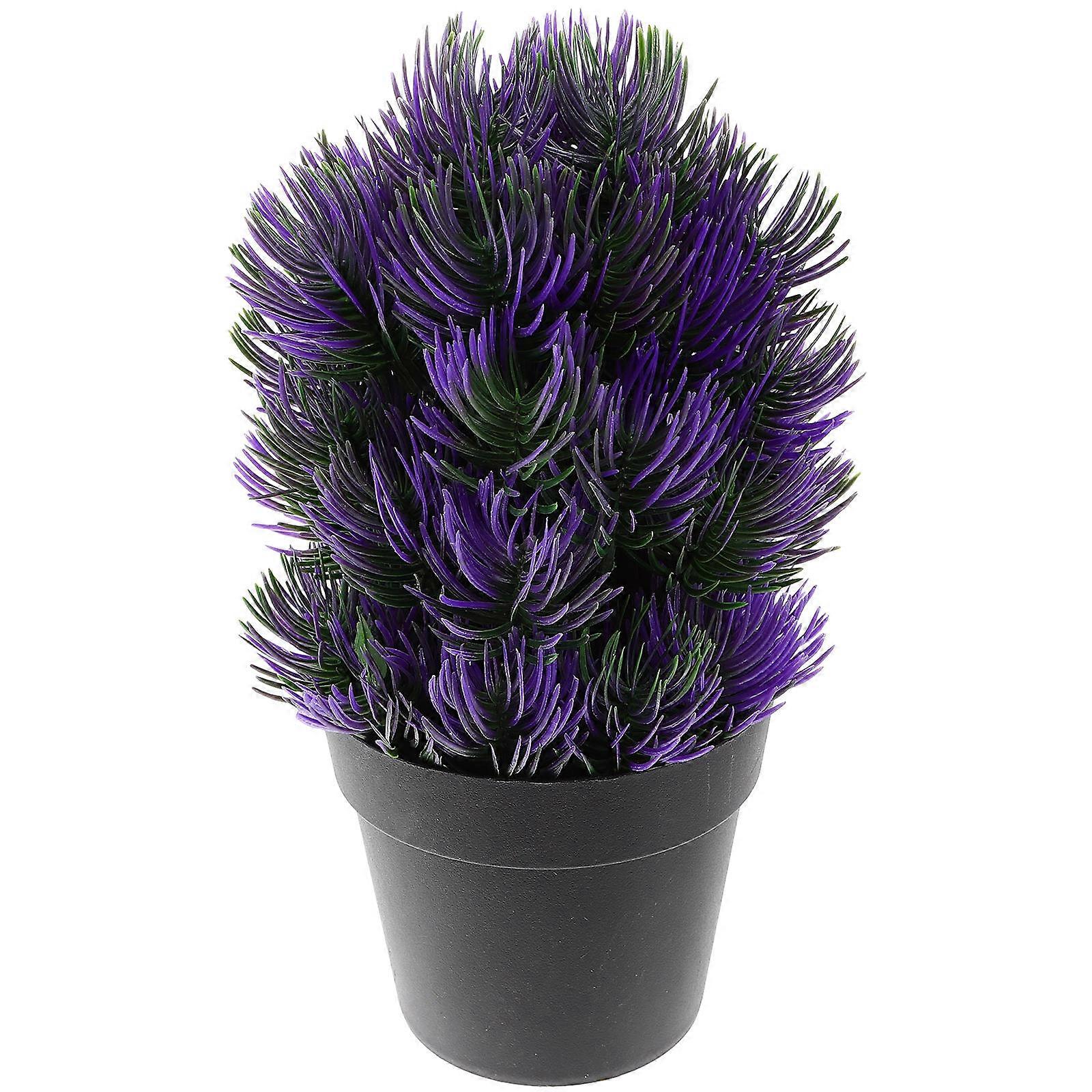Realistic Artificial Bonsai Tree Decoration Purple Office Space 21X11CM Space-Saving 1Pack