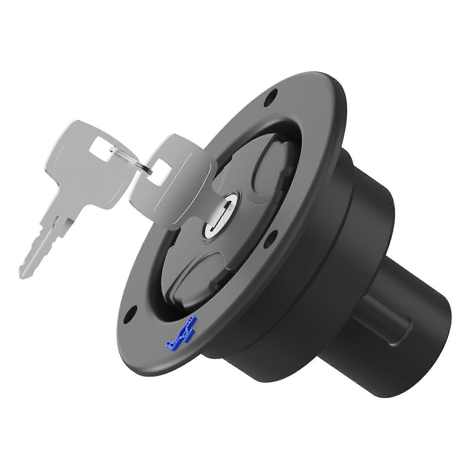 Water Inlet For Lockable Faucet With Key For RVs, Temperature-Resistant Valve Adapter For Trailers And Boats, Black
