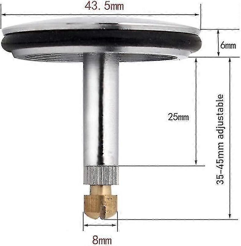 Adjustable Bathtub Sink Pop-Up Basin Replacement Silver