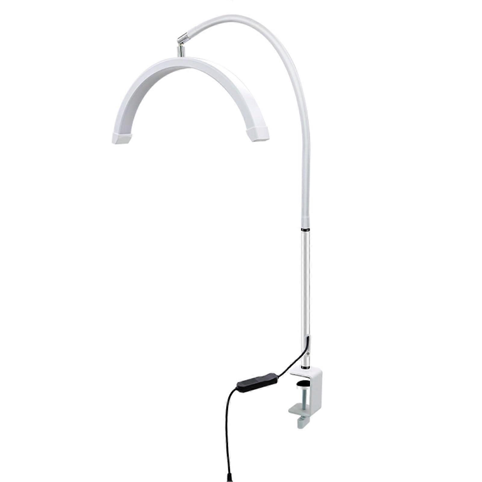 16 Inch LED Beauty Lamp Desk Clamp, 20W, 360 Degree Rotatable, 3 Color Temp, Flexible Gooseneck, Eyelash, White UK Plug