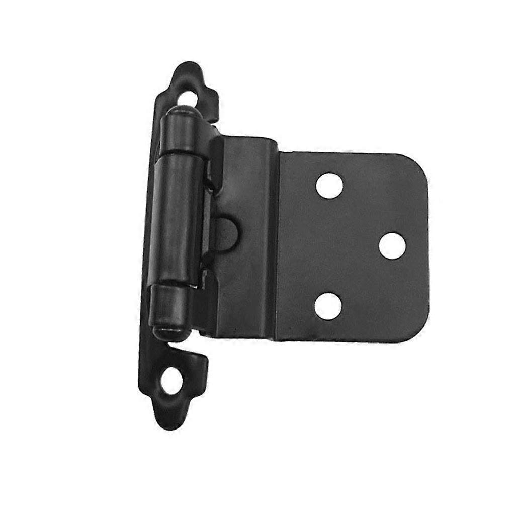 Frontmounted, selfclosing, 3/8 inch, recessed black cabinet hinge, multifold overlay cabinet door flush hinges, 16 pieces.