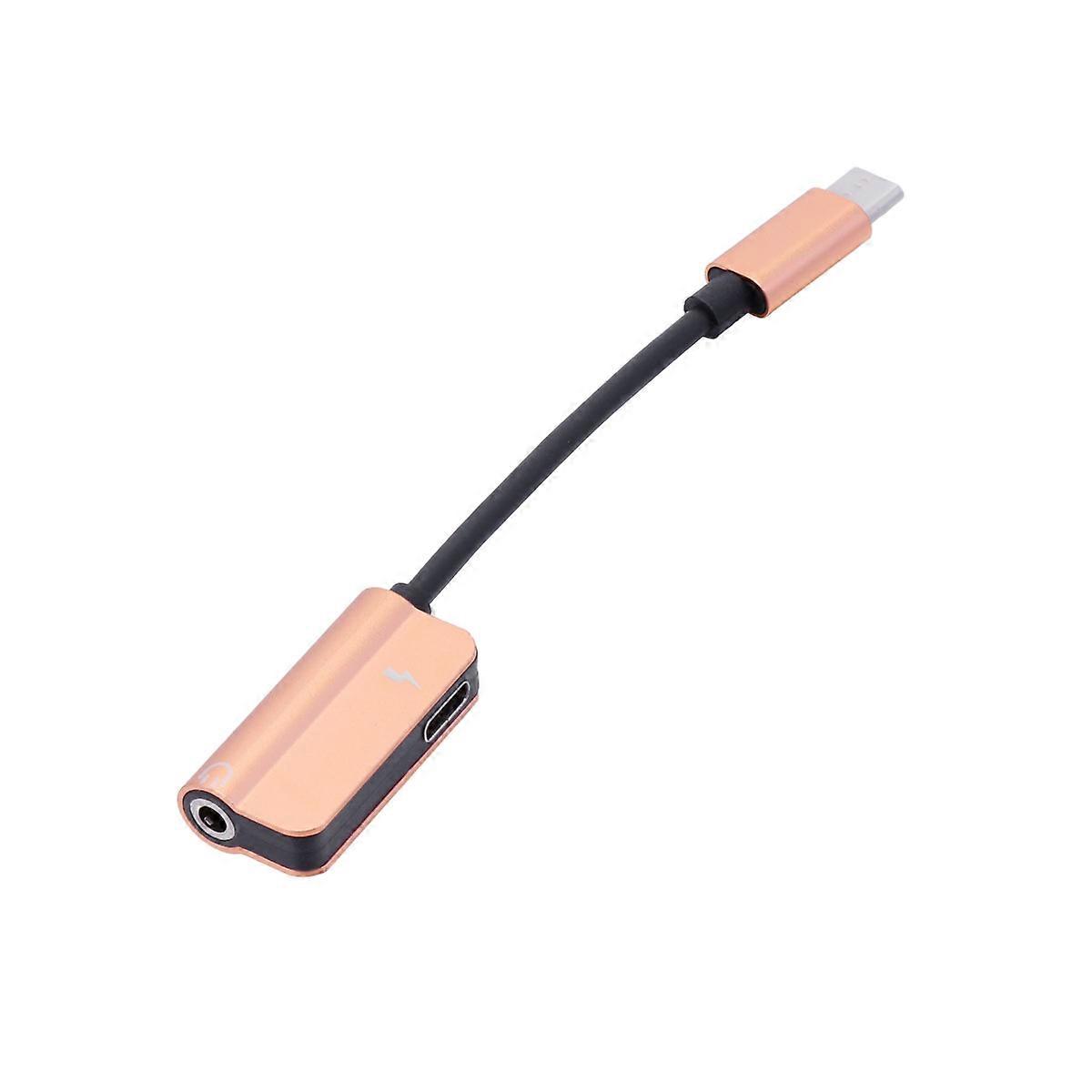 Jack To USB C Adapter Compact Design USB Type C To 3.5mm Headphone Adapter For On-the-go Usage Golden Color 1Set