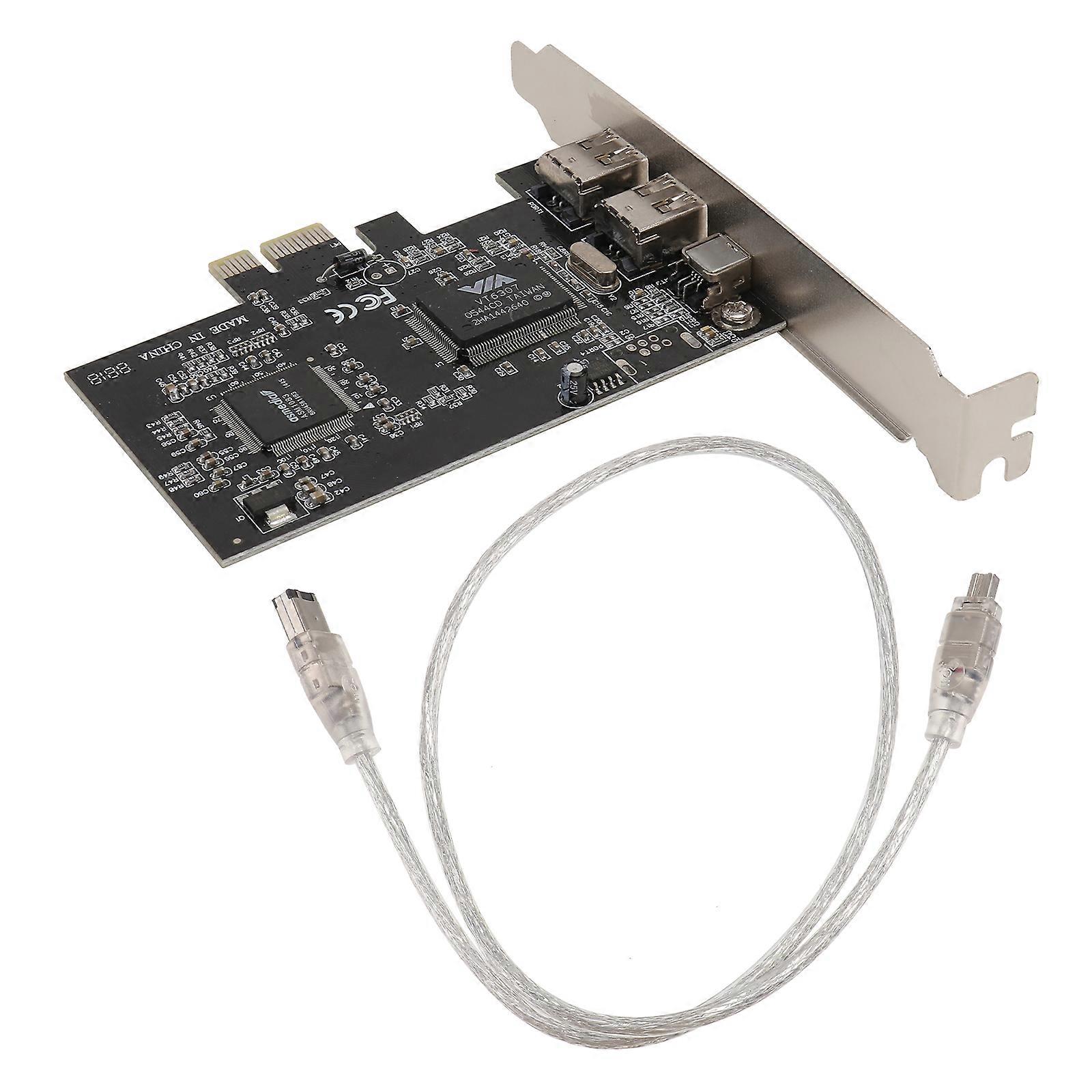 PCIe to 1394 3 Ports Expansion with Low Profile Bracket and Cable for Desktop PC