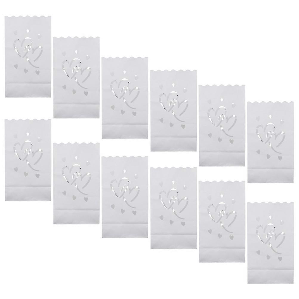 30Pcs Romantic Decor Candle Bags Hollow Out Design For Lantern Use Ideal For Weddings Parties And Festive Celebrations