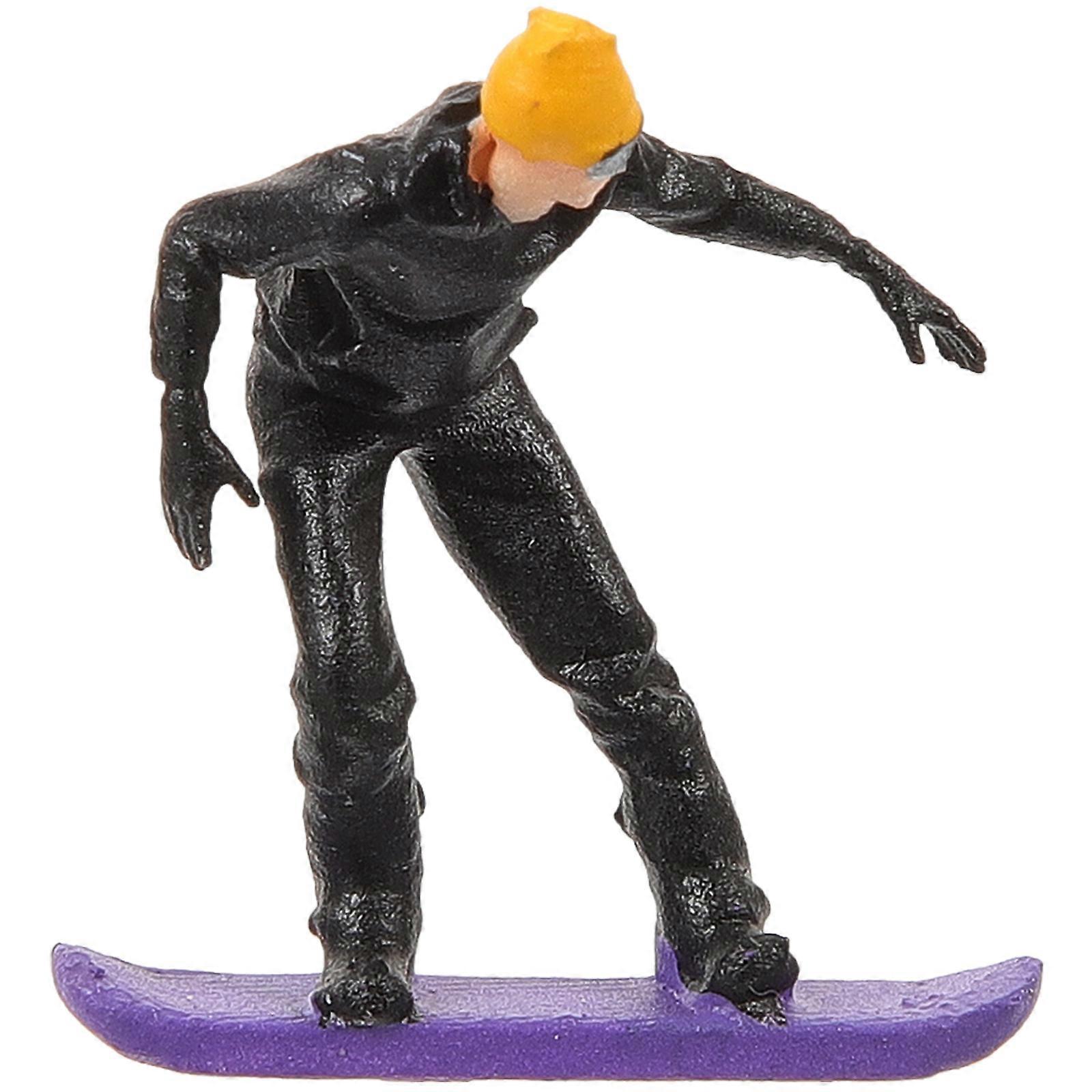 Mini Skiing Figurine Set Colored Human Models for Layout Decoration