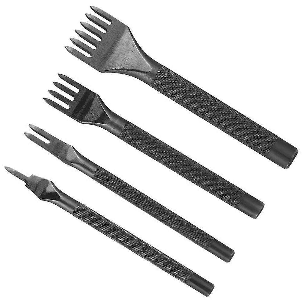 Basic Leatherworking Kit 4Pcs Assorted Sewing Supplies Ideal For Home Shop Use Made With High Strength Steel Featuring Rhombus Tooth