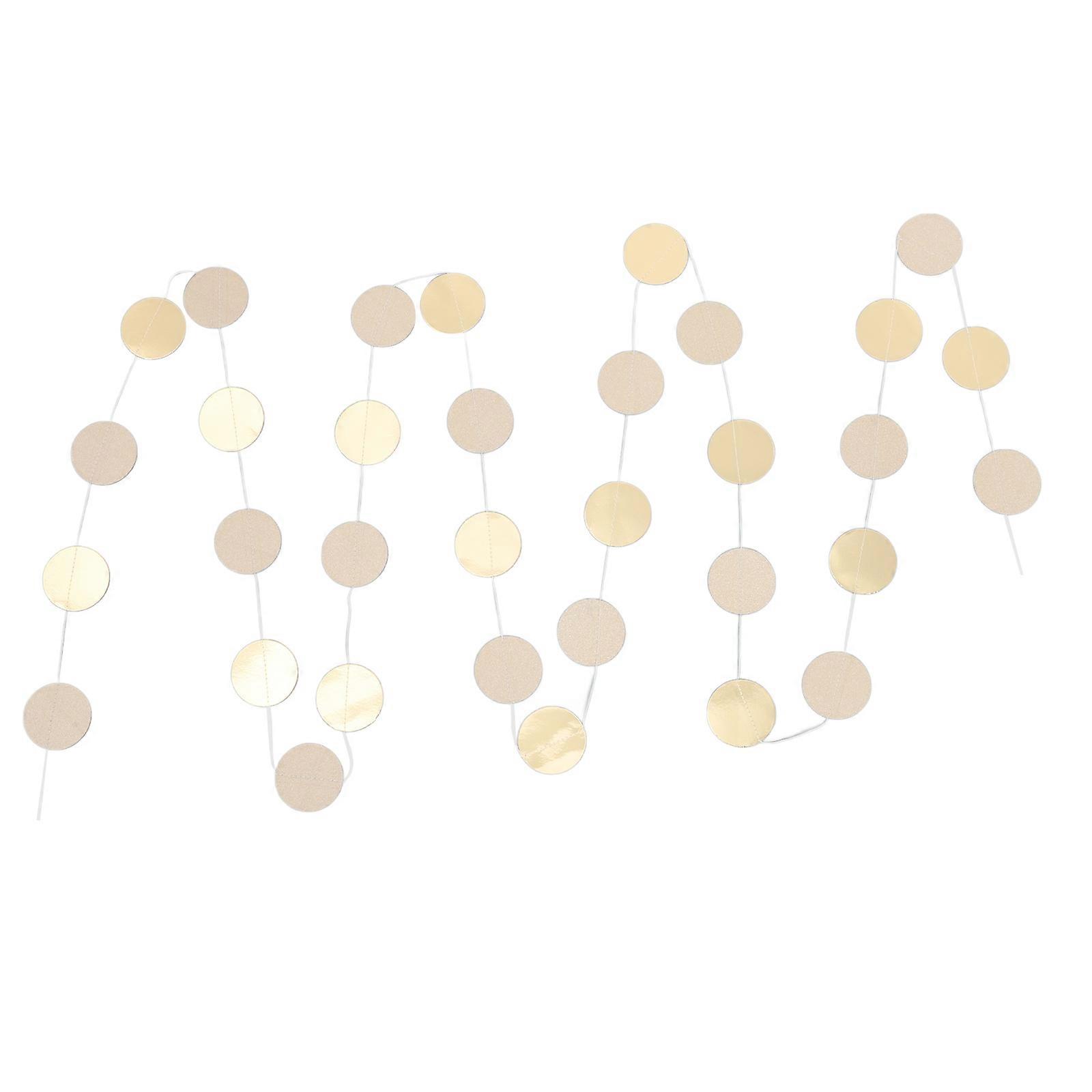 Golden Paper Garland for Decoration Elegant Circle Design Adds Festive Touch to Weddings Parties