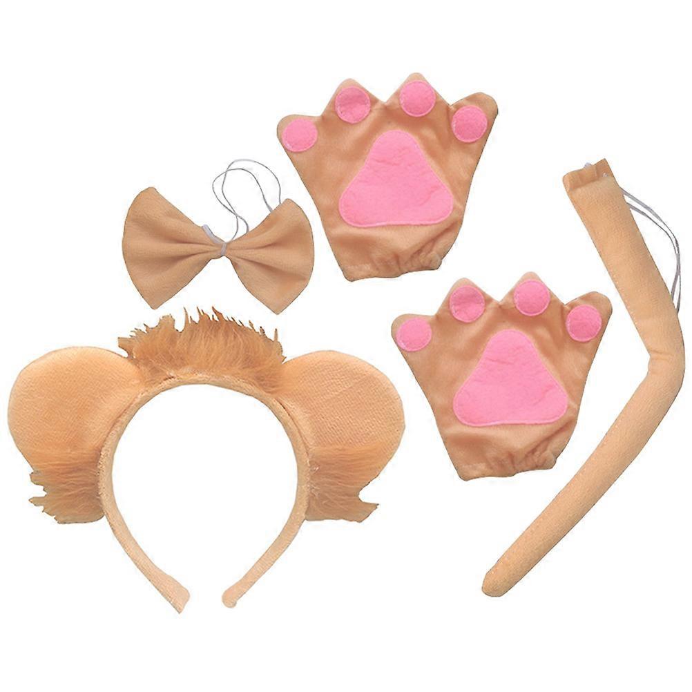 Adorable Lion Ears Headband and Tail Set for Cosplay, Halloween, Parties – Comfortable Costume Accessory for All Ages, Fluffy Design for Dance and